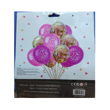 First Birthday Confetti Balloons Set Pink 