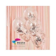 Rose gold Glitter Transparent Latex Balloon 12 inch