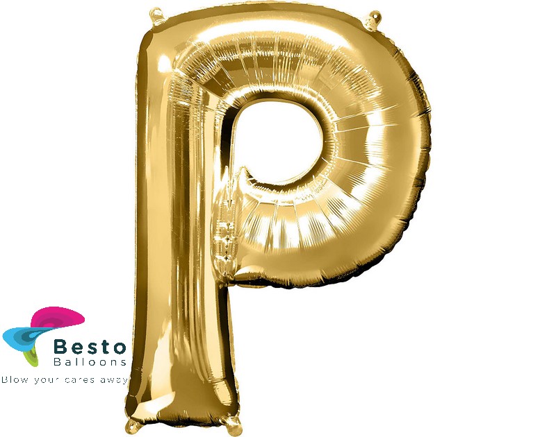 Golden Alphabet Foil Balloon "P"