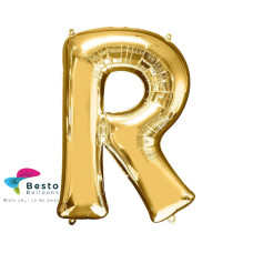 Golden Alphabet Foil Balloon "R"