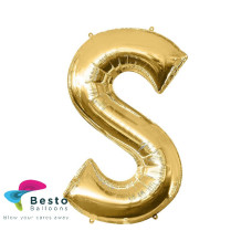 Golden Alphabet Foil Balloon "S"