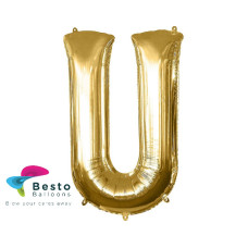 Golden Alphabet Foil Balloon "U"