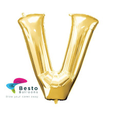 Golden Alphabet Foil Balloon "V"