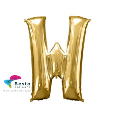 Golden Alphabet Foil Balloon "W"
