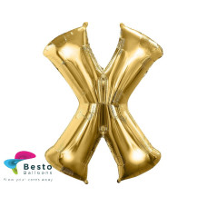 Golden Alphabet Foil Balloon "X"