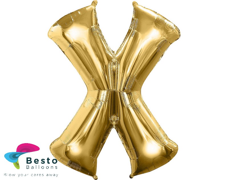 Golden Alphabet Foil Balloon "X"