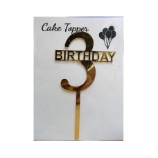 Third Birthday Cake Toppers