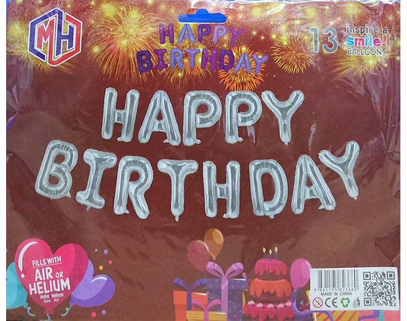 Happy Birthday Letters Foil Balloon Set