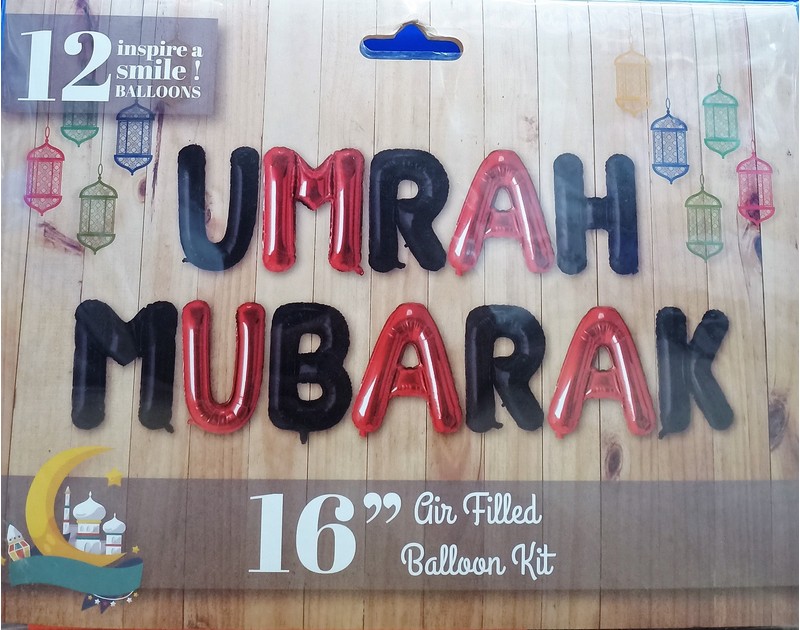 Umrah Mubarak Alphabets Foil Balloons