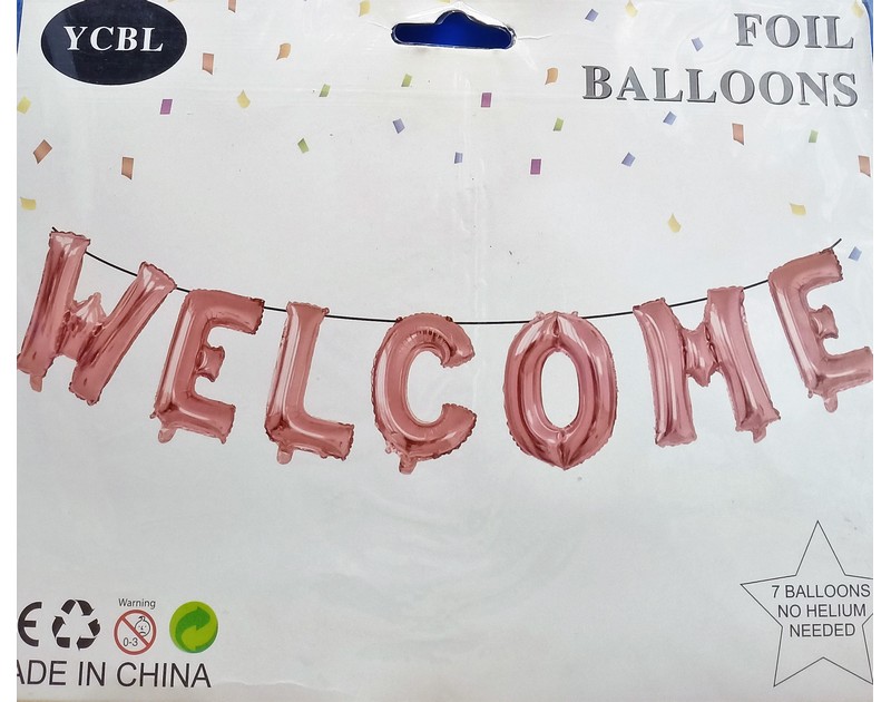 Welcome Alphabet Foil Balloons Set