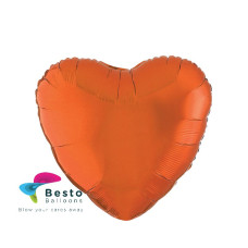 Orange Heart Shape Foil Balloon
