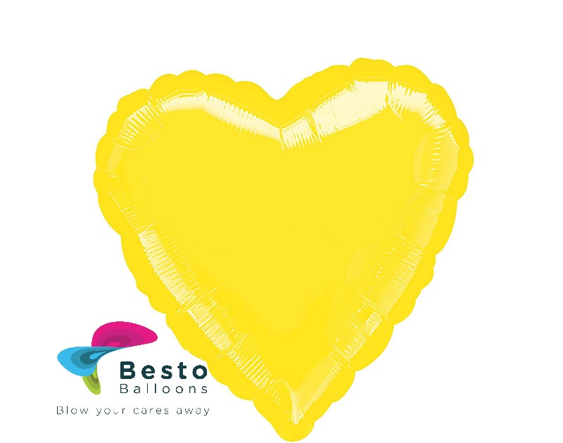 Yellow Heart Shape Foil Balloon
