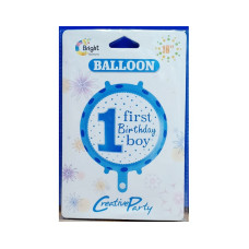 1st Birthday Boy  Foil Balloon Round 18 inch