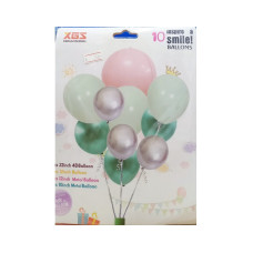 Foil Orbz and Latex Balloons Bunch 10 Pcs Set