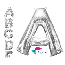 Silver Alphabet Foil Balloons "A"