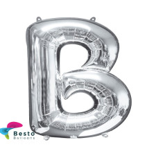 Silver Alphabet Foil Balloons "B"