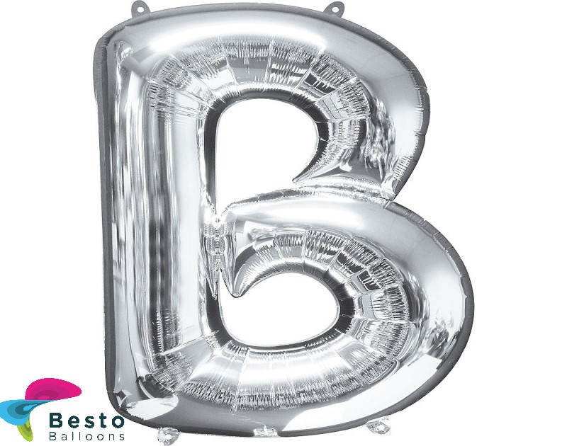 Silver Alphabet Foil Balloons "B"