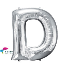 Silver Alphabet Foil Balloons "D"