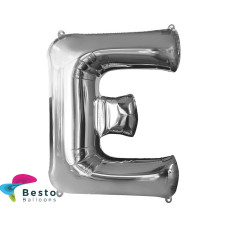 Silver Alphabet Foil Balloons "E"