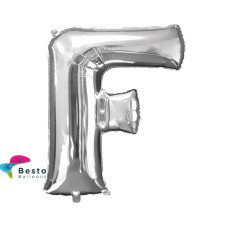 Silver Alphabet Foil Balloons "F"