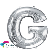 Silver Alphabet Foil Balloons "G"