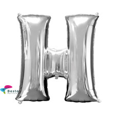 Silver Alphabet Foil Balloons "H"