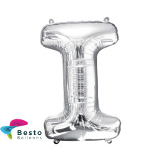 Silver Alphabet Foil Balloons "I"