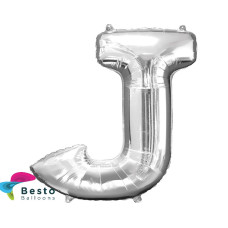 Silver Alphabet Foil Balloons "J"
