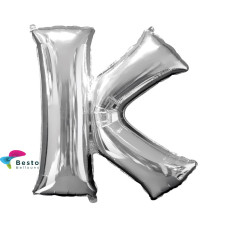 Silver Alphabet Foil Balloons "K"