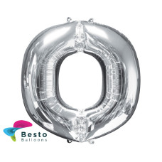 Silver Alphabet Foil Balloons "O"
