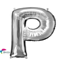 Silver Alphabet Foil Balloons "P"