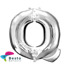 Silver Alphabet Foil Balloons "Q"