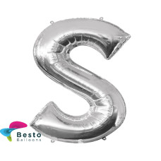 Silver Alphabet Foil Balloons "S"
