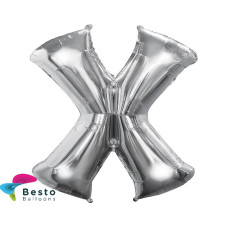 Silver Alphabet Foil Balloons "X"