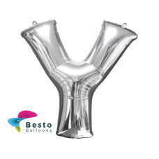 Silver Alphabet Foil Balloons "Y"