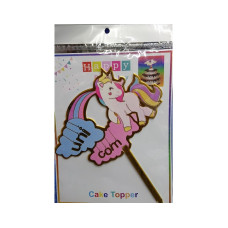 Unicorn Theme Happy Birthday Cake Toppers