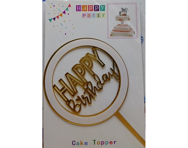 Cake Topper Acrylic Happy Birthday