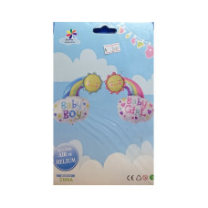 Baby Girl/Boy Rainbow and Cloud Shape Foil Balloon