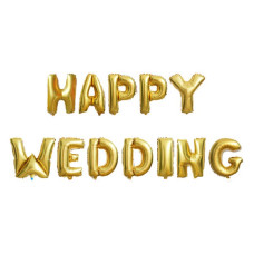 Happy Wedding Alphabets Foil Balloons Set (Silver/Golden)