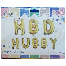HBD Hubby Alphabets Foil Balloons Set