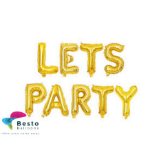 Lets Party Golden Alphabet Foil Balloon
