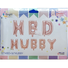 HBD Hubby Rose Gold Alphabet Foil Balloon