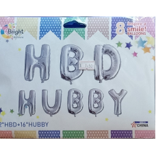 HBD Hubby Silver Alphabets Foil Balloon