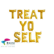 Treat Yo Self Golden Alphabet Foil Balloon