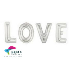 Love Silver Alphabet Foil Balloon
