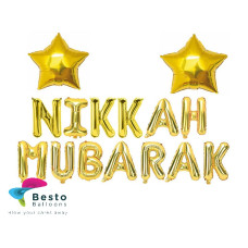 Nikkah Mubarak Golden Alphabet Foil Balloon