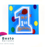 1st Birthday Candle Blue