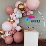 Modern Tan Balloon Garland Decoration - Round
