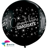 Customized Black Orbz Graduation Double Side Print Balloons