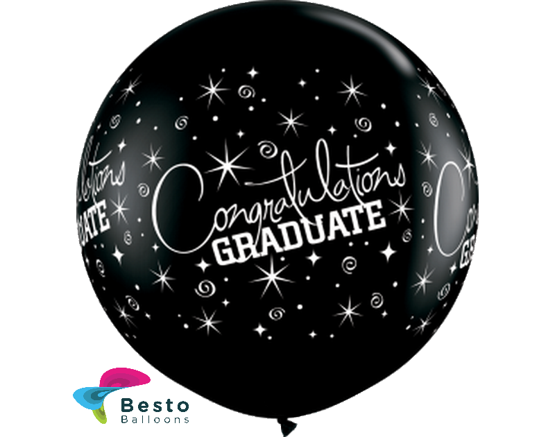 Customized Black Orbz Graduation Double Side Print Balloons